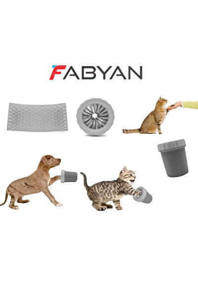 FABYAN جهاز غسل وتنظيف قدم القطط والكلاب - حجم متوسط 1 قطعة 11 × 9 سم