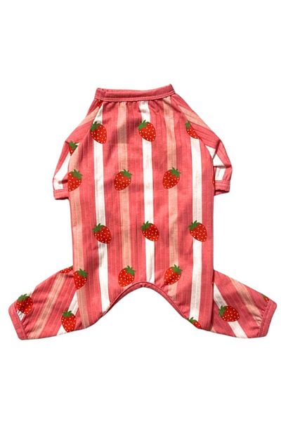GedyCo Strawberry Combed Cotton Medium Breed Dog Jumpsuit