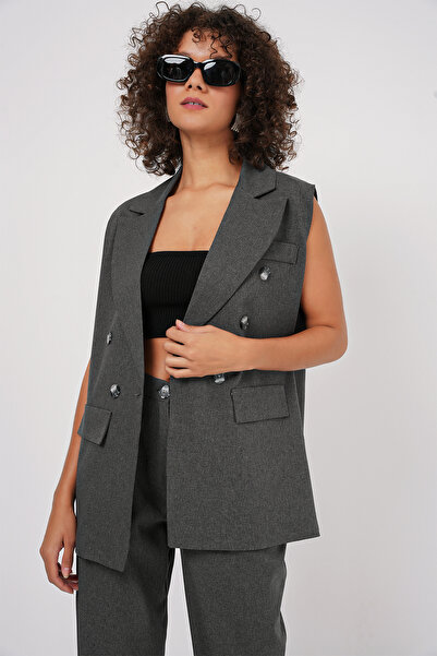 Zübeyde Sayın طقم بنطلون وسترة علوية من القماش المخطط