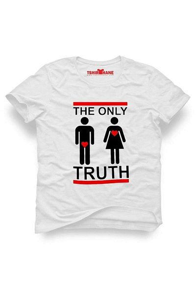 Tshirthane Ανδρικό μπλουζάκι με λεπτή εφαρμογή The Only Truth Funny Printed