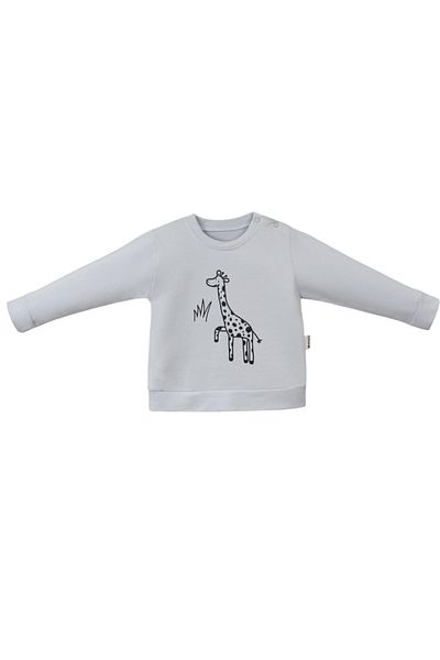 CreativeBebe Унисекс детски суитшърт с щампа на жираф - закопчаване с тик-так