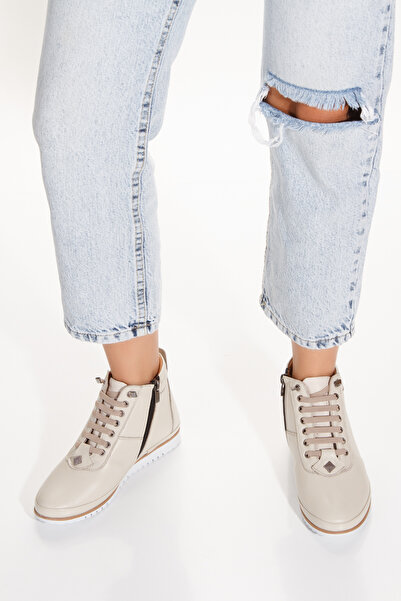 İLOLİCA Hakiki Deri Günlük Topuksuz Spor Kadın Bot Tommy