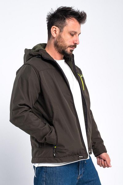 MAXI DRY Ανδρικό παλτό Softshell με κουκούλα και αδιάβροχη επένδυση χειμώνα