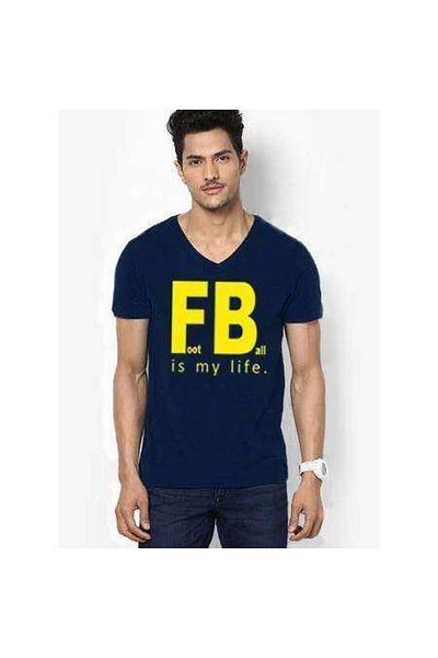 Tshirthane Fb Football Is My Life Αστεία εμπριμέ ανδρική μπλούζα με λεπτή εφαρμογή