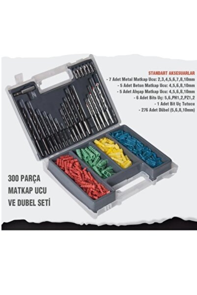CocoVia 300 Parça Vidalama Bits-Matkap Ucu-Dübel Çantalı Karışık Aksesuar Set...