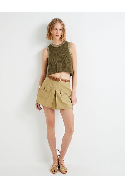 Koton Rundhalsausschnitt Crop Strickmode Athlet