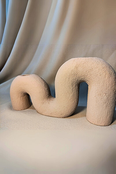 waimai Şamdan Dokulu Krem Şamdan Parçacık Detaylı M şeklinde 2 mum bölmeli şa...