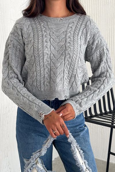 The Robi Pulover de tricotaj cu model tricotat cu detaliu rupt