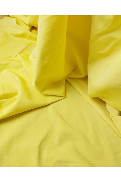 Kumaş Parça جيرسي انترلوك لون أصفر (العرض 140 سم × الطول 180 سم)