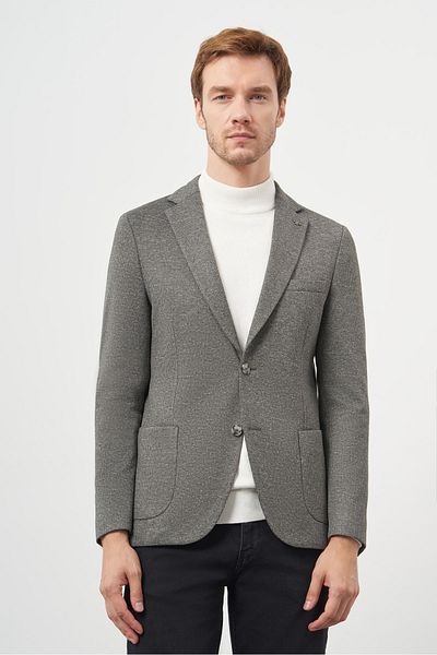 Morven Ανδρικό Αθλητικό Μπουφάν Χακί Πλεκτό Slim Fit Τσάντα Τσέπης Mono Collar