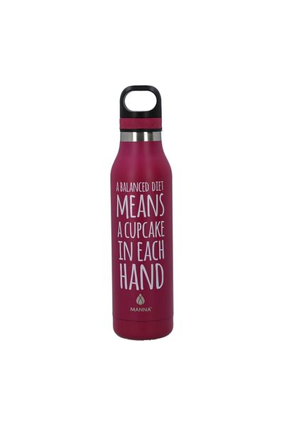 manna Quote Printed Vacuum Insulated Water Bottle 709ml