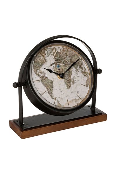 Atmosphera Flavia Retro Style Round Analog Table Clock 20cm 193118