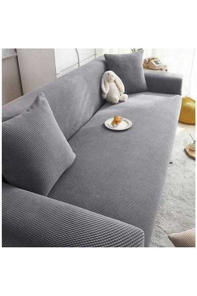 Güzel Aral Flexible Lycra 3 Person Square Patterned Stretch Denim Blanket - Ga280