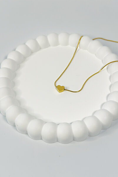 LEYA قلادة ذهبية صغيرة من الفولاذ على شكل قلب