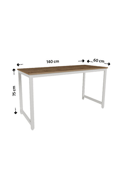 Flinder Çam/Beyaz 140x60 Çalışma Masası, Bilgisayar Masası, Ofis Masası