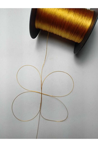 Eskişehir hobi sanat 100 μέτρα Σκούρο Χρυσό Κίτρινο Χρώμα 0,3 mm Λεπτό κορδόνι χάντρες προσευχής