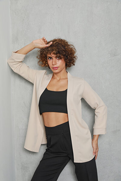 Butik Taş Şal Yaka Atlas Ceket 1500057