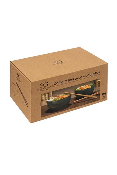 Secret de Gourmet 2-Piece Jade Poke Bowl with Chopsticks 15cm 194834