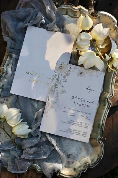 Linvito Yaldızlı Düğün, Nikah, Nişan Davetiyesi (50 Adet)