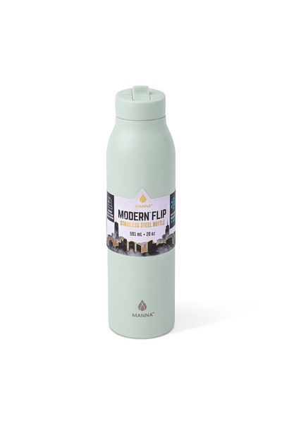 manna Modern Flip Durable Stainless Steel Water Bottle 20oz