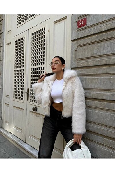 BE CHİC GULER PENTRU FEMEI, căptușit cu fermoar, blană artificială LOLITA BTA1003