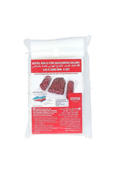 Status 5-Piece Foil Rolls for Salami 12 x 3 cm