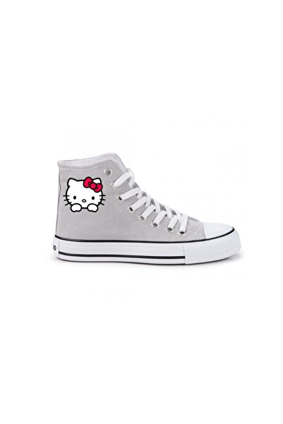 LEVENT ÖZCAN Hello Kitty Baskılı Gri Bilekli Spor Ayakkabı Çocuk Sneaker