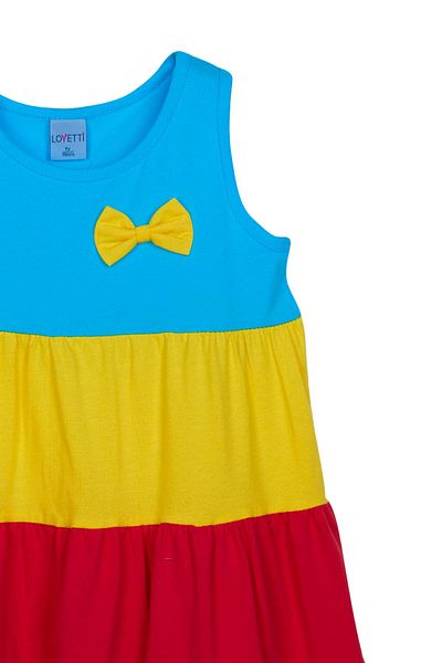 LOVETTI Girl's Strap Dress - DarK Turquoise White Color