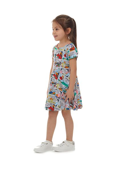 LOVETTI Cartoon NetworK Patterned Girl's Short Sleeve Dress
