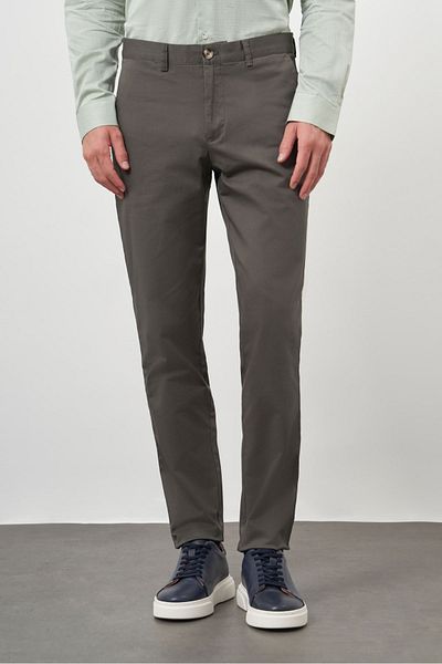 Morven Men's Khaki Cotton Side Pocket Slim Fit Chino Trousers