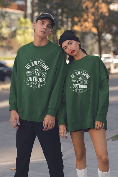 MYADA Φούτερ με στάμπα Unisex Oversize - 19305