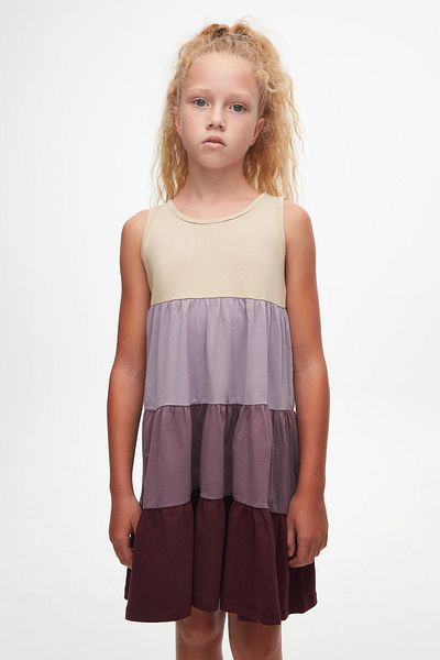 LOVETTI Colorful Girl's Dress - Bone-cherry Rotten, Layered Strap