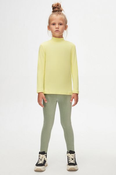 LOVETTI Light Yellow Girl's T-shirt - HAlf Turtleneck, Long Sleeve