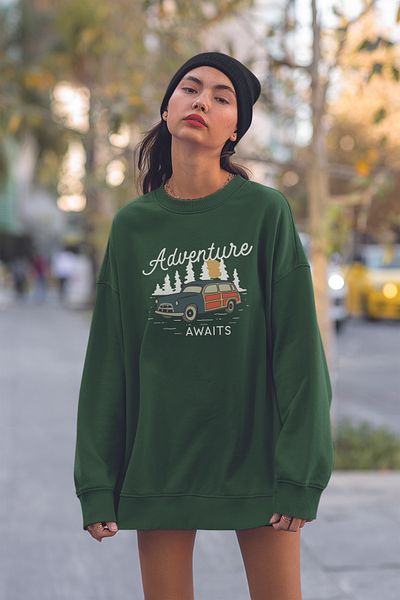 MYADA Adventure Awaits Printed Oversize φούτερ 18548