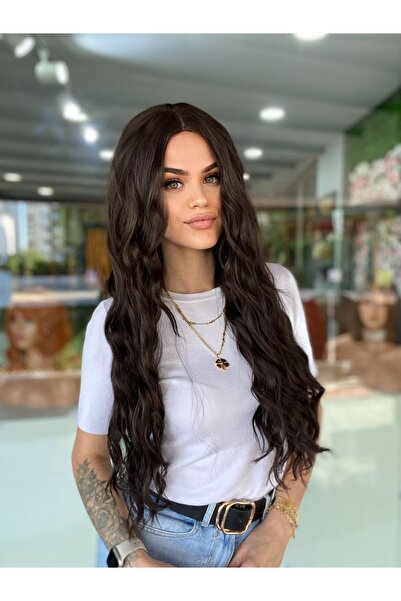 Fenomen Peruk Kahve Tonu Yoğun Dalgalı Perçemli Peruk