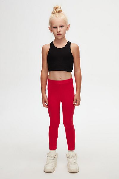 LOVETTI Light Red Basic Summer Tights for Girls
