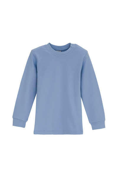 LOVETTI Koyu Mavi Basic Kız Bebek Çıtçıtlı Yaka Kışlık Uzun Kollu Tişört
