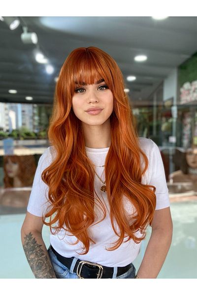 Fenomen Peruk Copper Riveted Wavy Custom Vip Hair Wig