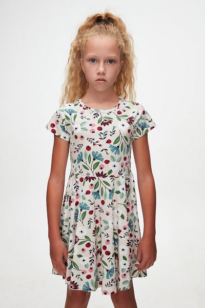 LOVETTI Girl's Patterned Fairy Garden Short Sleeve Dress