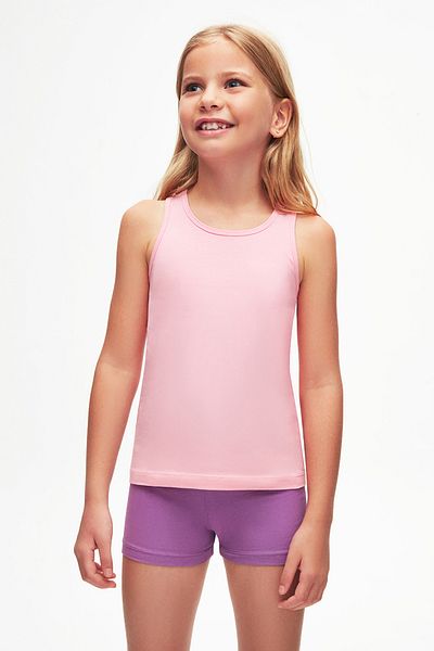 LOVETTI Pink Basic Girl's Swimming Tank Top