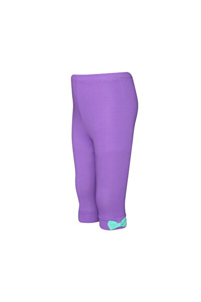 LOVETTI كابري بطول الركبة مع فيونكة أرجوانية فاتحة للفتيات - موديل أساسي