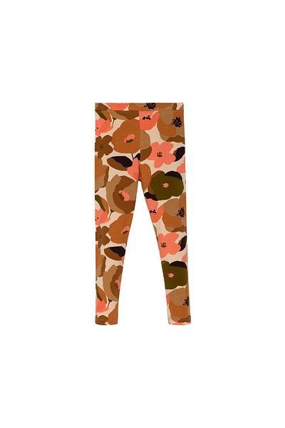 LOVETTI Salmon Retro Flowers Summer Patterned Tights for Girls