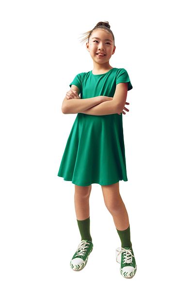 LOVETTI Basic Girl's Dress - BlacK Color, Short Sleeve