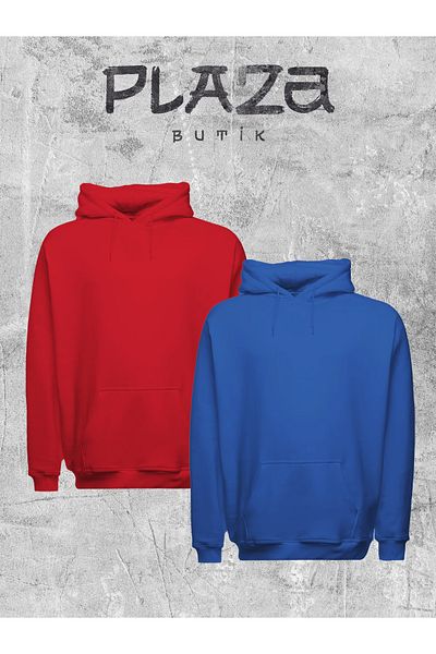Plaza Butik Комплект от 2 големи суитшърта с качулка