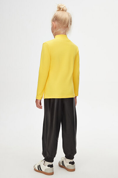 LOVETTI Κίτρινο μακρυμάνικο κοριτσίστικο μπλουζάκι - μισό λαιμόκοψη