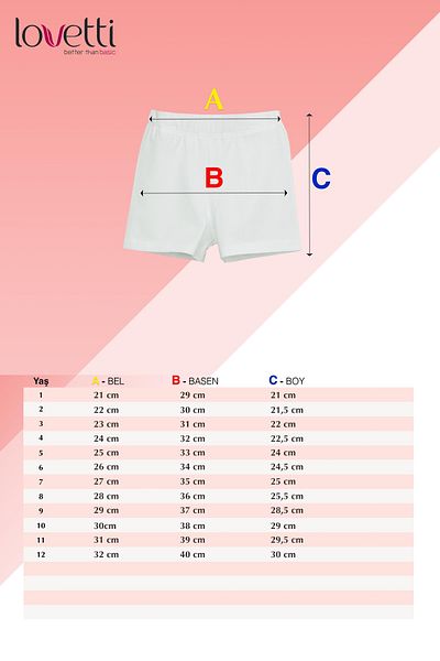 LOVETTI Red Basic Girls' Dance Shorts