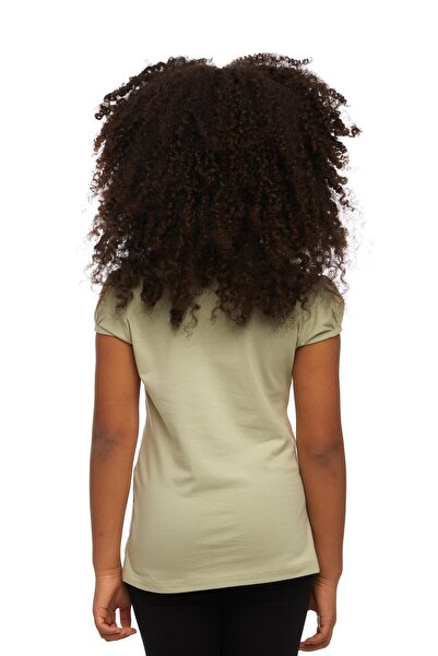 LOVETTI Çağla Green Girl'S T-Shirt - Null Collar and Watermelon Sleeve