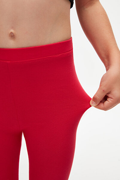 LOVETTI Light Red Basic Summer Tights for Girls