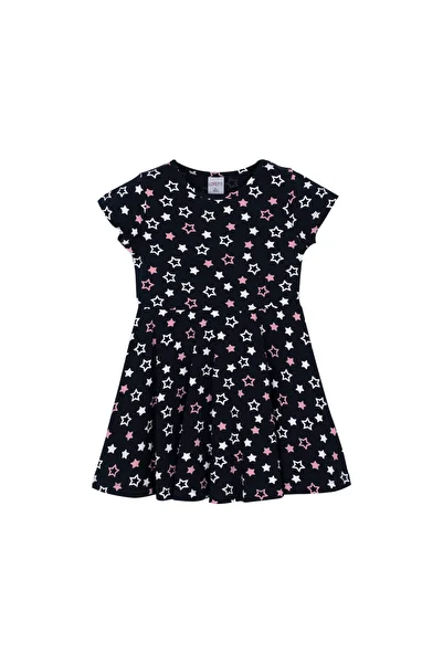 LOVETTI Rochie pentru fetiță cu mânecă scurtă cu model Lovely Stars