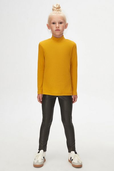 LOVETTI mustard Girl's T-shirt - Half Turtleneck, Long Sleeve, Winter